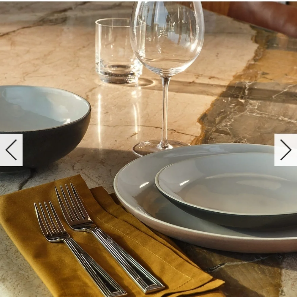 CB2 Furrow 20-Piece Polished Silver Flatware Set by Lenny Kravitz Design